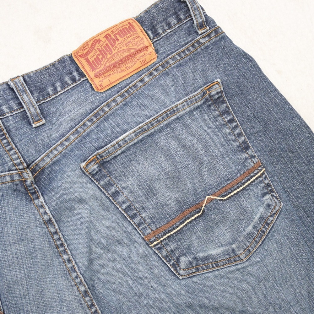 Lucky Brand Jeans Mens 38x29" Classic Fit Blue Denim Straight Leg Stretch
